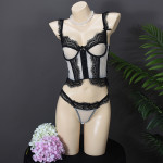 Contrast Color Lace Steel Bracket Body Shaping Fishbone Sexy Underwear