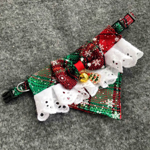 Pet Christmas Bow Tie Bib Slobber Scarf