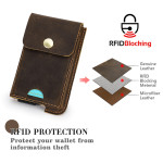 Crazy Horse Cowhide RFID Anti-theft Swipe Automatic Card Box