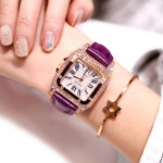 Quartz Watch Genuine Leather Belt Ladies Watch Ladies Diamonds