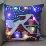 New Christmas Cushion Cover 45x45 Led Light Christmas Decorations For Home Santa Claus Printed Christmas Pillow Case