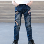 Boys' Jeans Spring And Autumn Models 2021 New Pants, Big Children's Spring Models, Boys Trendy, Children's Clothing Casual Pants Trendy