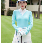 Golf Women's Long-sleeved T-shirt Stand-up Collar Sunscreen Korean Version Of Slim Sports