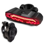 Bike Smart Brake Taillight USB Charging Alarm LED Taillight Waterproof