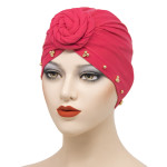 Women's Beaded Plate Flower Base Hat Bandana