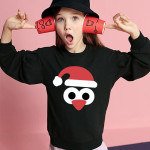 Cute Cartoon Christmas Hat Printed Children's Hoodie