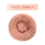 Fluffy Donut Dog Bed Warm Soft Long Plush Pet Cushion Dog House Cat Bed Washable Pet Sofa Mat Calming Samll Large Dog Beds