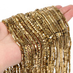 Bracelet Necklace Braided Material Straight Tube Element Piece Gold Loose Beads