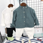 Autumn Models Of Small Children Solid Color Shirt Boys Korean Version