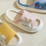 Cute Rabbit Slippers Linen House Shoes For Women