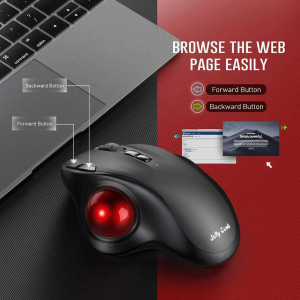 Wireless Trackball Mouse Rechargeable 2.4G Bluetooth Dual-mode Luminous Mouse