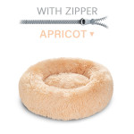 Fluffy Donut Dog Bed Warm Soft Long Plush Pet Cushion Dog House Cat Bed Washable Pet Sofa Mat Calming Samll Large Dog Beds