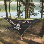 Multi-Person Hammock Three Point Design Portable Hammock Multi-functional Triangle Aerial Mat