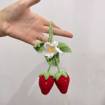 Car Lily Of The Valley Hook Knitting Wool Handmade Strawberry Weaving Pendant