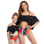 Swimsuit Printed High-waist Bikini Parent-child Swimwear