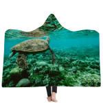 New Ocean Turtle Series Hooded Blanket Cape