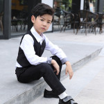 Boys Leather Shoes Student Campus Black British Style