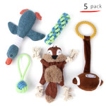 Pet Dog Cotton Rope Bite Resistant Plush Teeth Cleaning Toy Set