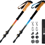 Folding telescopic trekking pole carbon fiber walking stick