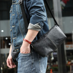 Light Casual Men's Leather Shoulder Messenger Bag