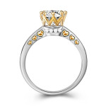 Ring Color Separation Crown Zircon Heart Shape