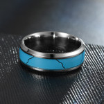 Men's And Women's Fashion Stainless Steel And Turquoise Rings