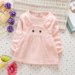 In The Autumn Of 2021 New Children's Skirt Dress Baby Infant Long Sleeved Cartoon Rabbit Princess Dress Color Cotton