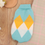 Multi Color Knitting Cat Sweater Lapel Casual