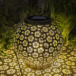 Solar Iron Hollow Flower Projection Lamp Outdoor Lawn Decorations