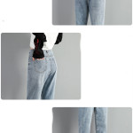 Women's Fashion Loose Straight High Waist Stretch Jeans