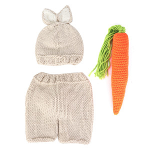 Three piece Infant Photography Props Rabbit Suit for Newborn Baby Photo Clothes