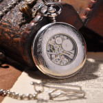 Silver Flap Mechanical Pocket Watch