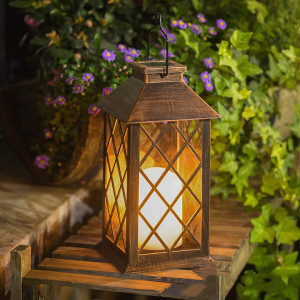 Outdoor Solar Wind LED Plastic Lantern