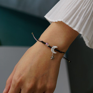 Niche Design Hand-woven Moon Couple Bracelet