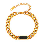 Cuban Chain Metal Titanium Steel Gold Plated Bracelet Ornament