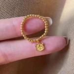 18k Gold Zodiac Ring Tiger Year Solid Pendant Handmade Diy Accessories