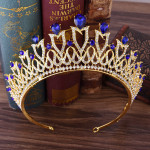 New Wedding Accessories Headband Korean Sweet Princess Alloy Rhinestone Multicolor Bridal Crown Headdress