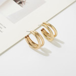 Simple Double C-shaped Metal Earrings