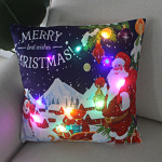 New Christmas Cushion Cover 45x45 Led Light Christmas Decorations For Home Santa Claus Printed Christmas Pillow Case