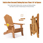 TALE Folding Adirondack Chair With Pullout Ottoman With Cup Holder, Oaversized, Poly Lumber, For Patio Deck Garden, Backyard Furniture, Easy To Install,.Banned From Selling On Amazon