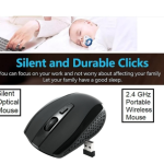 2.4GHz BLACK WIRELESS USB MOUSE SCROLL CORDLESS OPTICAL FOR PC LAPTOP UK