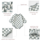 Children's Sweater Chessboard Plaid Jumpsuit Organic Cotton