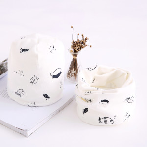 Two-piece Towel Baby Cotton Collar Hat Set