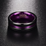 Purple inner ring frosted groove men's ring tungsten carbide