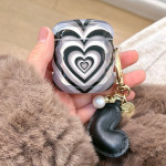 Black Stacked Heart Earphone Case