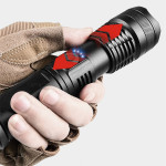 Aluminum Alloy Strong Light Power Display Telescopic Flashlight