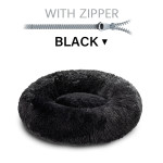 Fluffy Donut Dog Bed Warm Soft Long Plush Pet Cushion Dog House Cat Bed Washable Pet Sofa Mat Calming Samll Large Dog Beds