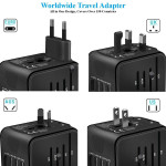 Universal Travel Adapter Worldwide Multi Plug UK EU AU US USB TypeC Fast Charger