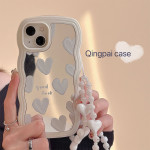 Wavy Edge Mirror Love Suitable For Phone Case Silicone All-pack