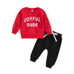 Trade Sweater Round Neck Letter Print Top Trousers Two-piece Set Multi-color Factory Direct Sales